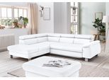 Ecksofa COTTA "Komaris L-Form, B: 249 cm", weiß, B:249cm H:72cm T:100cm, Microfaser PRIMABELLE (100% Polyester);Kunstleder SOFTLUX;Feinstruktur (100% Polyester);Kunstleder SOFTLUX/Struktur (100% Polyester);NaturLEDER, Sofas, Ecksofa, mit Kopfteilverstellung, optional Bettfunktion, Bettkasten & Licht