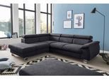 Ecksofa COTTA "Komaris L-Form, B: 249 cm", grau (lava), B:249cm H:72cm T:100cm, Microfaser PRIMABELLE (100% Polyester);Kunstleder SOFTLUX;Feinstruktur (100% Polyester);Kunstleder SOFTLUX/Struktur (100% Polyester);NaturLEDER, Sofas, Ecksofa, mit Kopfteilverstellung, optional Bettfunktion, Bettkasten & Licht