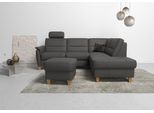 Ecksofa HOME AFFAIRE "Palmera L-Form, B: 236 cm", braun (mocca), B:236cm H:89cm T:212cm, Luxus-Microfaser (100% Polyester);Struktur (100% Polyester);Luxus-Microfaser in Lederoptik (100% Polyester), Sofas, Ecksofa, optional Bettfunktion & Bettkasten, Federkern