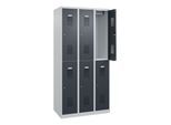 C+P Doppelstöckiger Spind Basis PLUS, 6 Fächer, 1850x900x500mm, 7035/7016 ; C + P Möbelsysteme (088355-30|S10004)