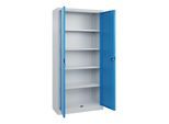 C+P Büro-Flügeltürenschrank Basis PLUS, 1950x930x400mm, 7035/5012 ; C + P Möbelsysteme (0130287-350|S10001)