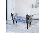 vidaXL Bank Patchwork Blau & Weiß