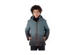 Skijacke KILLTEC "KSW 383 BYS SKI JCKT", Jungen, Gr. 164, grün (graublau), Obermaterial: 100% Polyester.Futter: 100% Polyester.Füllung: 100% Polyester, Jacken Skijacke, Wasser- und winddichte Skijacke mit verstellbarer Kapuze