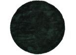 Hochflor-Teppich TOM TAILOR HOME "Shaggy Teppich Cozy", grün (dunkelgrün), H:25mm Ø:100cm, Polyester, Teppiche, Uni Farben, auch in Pastell Farben, weich & kuschelig