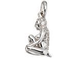 Sternzeichenanhänger JOBO "Anhänger Sternzeichen", silber 925, Schmuckanhänger, Damen, Jungfrau, Silber 925 (Sterlingsilber), 925 Silber rhodiniert mit Zirkonia