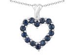 Kette mit Anhänger VIRA JEWELS "925 Sterling Silber rhodiniert Safir", blau (weiß), Halsketten, Damen, 46,0cm, 0,8, Silber 925 (Sterlingsilber), L: 46 B: 15mm, glänzend, B:15mm
