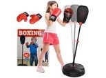 Aiyaplay Kinder Boxsack, Schwarz, Stahl, Kunststoff, 34cm x 34cm x 124cm , Metall , 34x34 cm , Freizeit & Co, Sport & Fitness