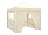 vidaXL Faltzelt mit 4 Wänden 3 x 3 m Cremeweiß