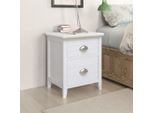 vidaXL Nachttische 2 Stk. mit 2 Schubladen Weiß