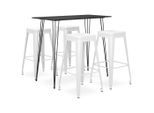 vidaXL 5-tlg. Bar-Set Schwarz und Weiß