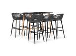 vidaXL 7-tlg. Bar-Set Schwarz und Grau