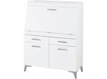 Sekretär INNOSTYLE "SECRET", weiß (weiß, weiß), B:98cm H:124cm T:42cm, Sekretäre, Sekretär, Stauraumschrank, mit Monitor-/Laptopfach, Soft-Close, Breite 98 cm