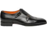 Santoni Loafer - Heren Double Buckle Loafer - Gr. UK_10 - in Schwarz - für Damen