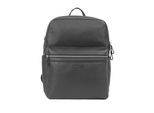 Laptoprucksack MARGELISCH "ANOI-1", Damen, Gr. B/H/T: 30cm x 37cm x 15cm, onesize, schwarz, Leder, Rucksäcke Laptoprucksack, aus LWG zertifiziertem Leder