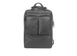 Laptoprucksack MARGELISCH "MOOR-1", Damen, Gr. B/H/T: 28cm x 38cm x 11cm, onesize, grau (schwarz), Leder, Rucksäcke Laptoprucksack, aus LWG zertifiziertem Leder