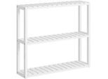 Badezimmerregal , Weiß , Holz , Bambus , 3 Fächer , 60x54x15 cm , stehend , Badezimmer, Badezimmerregale, Badregale