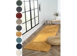 Hochflor-Läufer "My Shaggy", gold (goldgelb), B:80cm H:37mm L:250cm, Polypropylen (PP), MYFLAIR MÖBEL & ACCESSOIRES, Teppiche, Shaggy, Uni Farben, leicht glänzend, Microfaser, extra flauschig