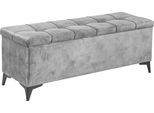 Truhenbank ED EXCITING DESIGN "Oregon", grau, B:139cm H:58cm T:50cm, 100% Polyester, Sitzbänke, Breite 140cm, Bettbank mit Stauraum