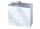 Spülenschrank KOCHSTATION "KS-Elster", weiß, B:80cm H:85cm T:60cm, Holzwerkstoff, Schränke, Spülenschrank, Breite 80 cm