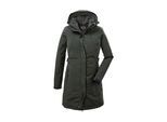 Parka KILLTEC "KOW 165 WMN PRK", Damen, Gr. 42, grün (olivgrün), Obermaterial: 100% Polyester;Futter: 100% Polyester;Füllung: 100% Polyester, Jacken Parka, Wasser- und winddichter Parka mit Teddyfleece und abnehmbarer Kapuze