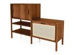 byoak Regal INA Wildeiche , Mokka , Holz , Kerneiche , 148x106x46 cm , Wohnzimmer, Regale, Bücherregale
