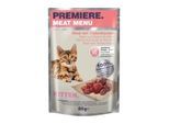 PREMIERE Meat Menu Kitten mit Rind und Putenherzen 24x85 g
