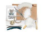 Kater Kasimir "CATDAD" Deluxe Set mit 9 beliebten Katzenspielzeugen aus Naturmaterial und handgemachtem Armband
