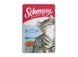 Schmusy Ragout Nassfutter Katze Adult in Sauce Lachs 44x100 g