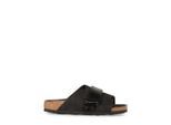 Birkenstock Sandalen - Contoured Black Leather Slip-On Sandals - Gr. 41 (EU) - in Schwarz - für Damen