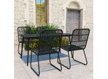 vidaXL 5-tlg. Garten-Essgruppe Poly Rattan und Glas
