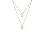 Gliederkette ELLI "Layer Kette mit Kreis Plättchen 925 Silber", rosa (rosegold), Halsketten, Damen, 45, ohne Stein, Silber 925 (Sterlingsilber), L: 45, Gliederkette