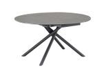 Mid.you Esstisch, Anthrazit, Schwarz, Metall, Glas, Keramik, rund, Rundrohr, 140x76x90-140 cm, ausziehbar, Esszimmer, Tische, Esstische, Glastische
