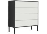 Mid.you Kommode , Anthrazit, Weiß , Holzwerkstoff , 4 Schubladen , 79x86x33 cm , erweiterbar, stehend , Kleinmöbel, Kommoden, Kommoden