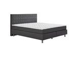 Carryhome Boxspringbett , Anthrazit , Textil , H3 , 7-Zonen , Höhe ca. 17 cm , 180x200 cm , Topper durchgehend, Matratze in verschiedenen Härtegraden erhältlich , Schlafzimmer, Betten, Boxspringbetten