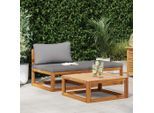 vidaXL 3-tlg. Garten-Lounge-Set mit Kissen Massivholz Akazie