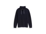TOM TAILOR Herren Snood Strickpullover in Melange-Optik, blau, Meliert, Gr. M