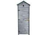 Garten-Geräteschrank PROMADINO "Babylon", grau, Massivholz, Metall, Gerätehäuser, besonders Platzsparend, mit drei Ablageflächen