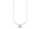 Kette mit Anhänger BRUNO BANANI "Schmuck Geschenk Silber 925 Halsschmuck Halskette Schlangenkette Stein", silber (silberfarben, kristallweiß), Halsketten, Damen, Silber 925 (Sterlingsilber), L: 45, mit Zirkonia (synth.), Korund (synth.) oder Spinell (synth.)