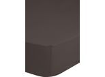 Spannbettlaken HIP "Hip in Gr. 90x200, 140x200 oder 180x200 cm", braun (chocolate), B:140cm L:200cm, Satin, Obermaterial: 100% Baumwolle, Bettlaken, Spannbettlaken, 100% Baumwolle, Mako-Satin, Rundumgummi, bis 25 cm Höhe