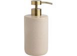 Seifenspender MÖVE "Aura", beige (creme), Keramik, Kunststoff, Metall, Dosierspender, Seifenspender