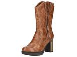 High-Heel-Stiefel MUSTANG SHOES "Mustang Shoes Stiefel Lederimitat", Damen, Gr. 39, braun, Lederimitat, Schuhe