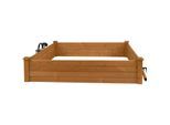 needs&wants® Große Hochbeet-Umrandung aus Holz für Garten Terrasse, Pflanzbeet Bausatz XL quadratisch, Blumenbeet Kräuterbeet Beetumrandung niedrig deko, 120 x 120 x 26,5 cm, dunkel-braun