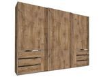 Mid.you Schwebetürenschrank , Eichefarben , Metall , 3 Fächer , 6 Schubladen , 300x216x65 cm , BQ - Bündnis für Qualität, Made in Germany, DIN EN ISO 9001 , umfangreiches Zubehör erhältlich, in verschiedenen Größen erhältlich, in verschiedenen Holzdekoren erhältlich , Schlafzimmer, Komplette Schlafzimmer und Serien, Schlafzimmerserien