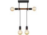 Globo Hängeleuchte , Braun, Schwarz , Holz, Metall , 6x100x39 cm , Lampen & Leuchten, Leuchtenserien