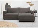 Ecksofa HOME AFFAIRE "Ecksofa Jiro, L-Form, große Sitztiefe, Breite 226 cm", mocca, B:226cm H:85cm T:190cm, 85% Polyester, 15% Viskose, Sofas, Ecksofa, lose Sitz- & Rückenkissen, weicher Polsteraufbau, komfortabel & modern