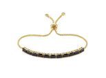Armband FIRETTI "Schmuck, Geschenk, Silberarmband gelbgoldfarben vergoldet", gelbgoldfarben, schwarz, kristallweiß, schwarz, kristallweiß, Armbänder, Damen, 21cm, Silber 925 (Sterlingsilber), Armband, mit Zirkonia (synth.)