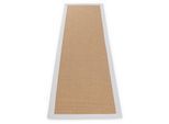 Sisalteppich CARPETFINE "Sisal , auch als Läufer erhältlich", weiß, B:75cm H:5mm L:350cm, Sisal, Teppiche, Sisalteppich, mit farbiger Bordüre, Anti Rutsch Rückseite, viele Größen, Wohnzimmer