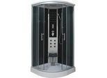 Dampfdusche , Schwarz, Chromfarben , Metall, Glas , 90x215x90 cm , Badezimmer, Baden & Duschen, Duschkabinen