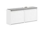 SoBuy Schuhbank Weiß , Holzwerkstoff , 100x46x26 cm , Garderobe, Garderobenbänke, Schuhbänke