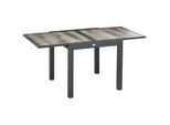 Outsunny Gartentisch, Beige+Grau, Aluminium , Beige, Grau , Kunststoff, Metall , 80x75x160 cm , Gartenmöbel, Gartentische, Gartentische